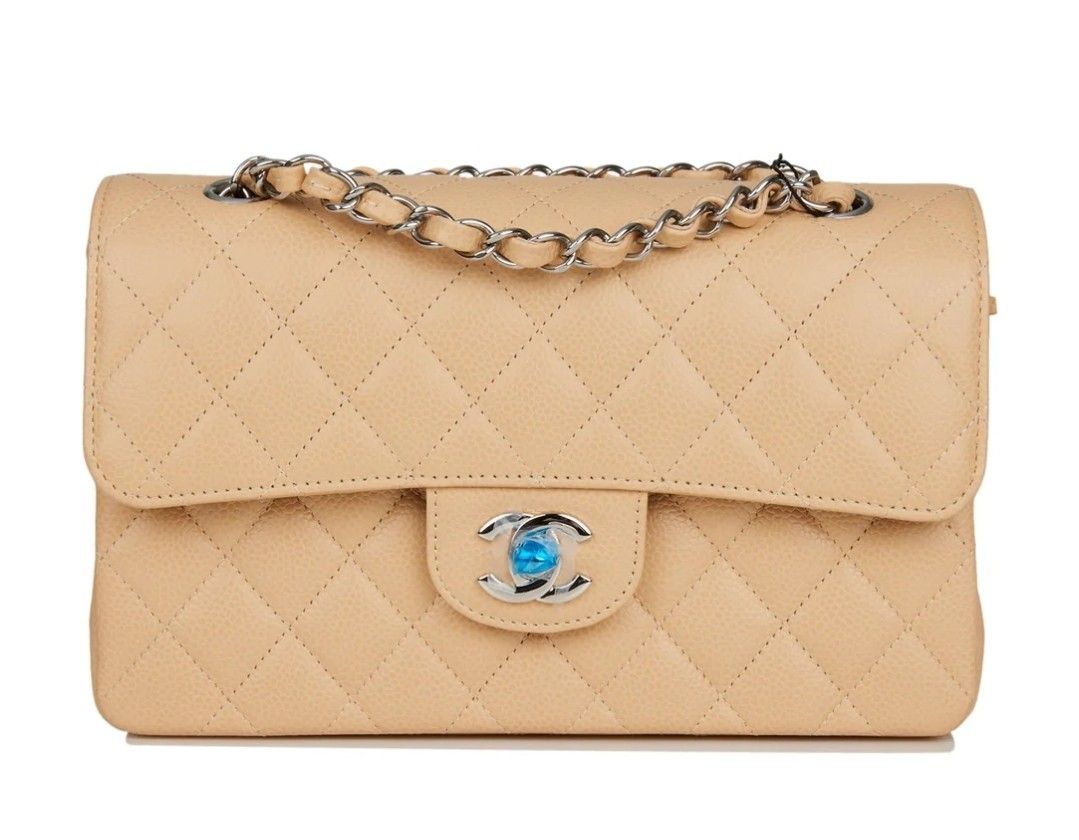 chanel beige double flap