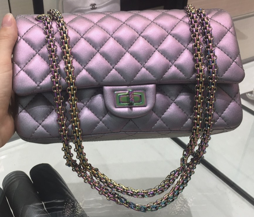 Chanel reissue 225 purple rainbow, Luxury, Bags & Wallets on Carousell