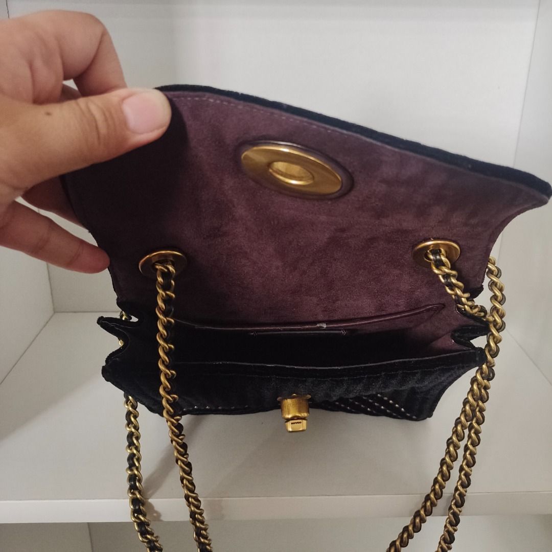 Coach velvet quilting with rivets parker 18 shoulder bag sales
