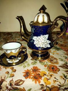 Cobalt Blue Gold Plated Tea Set