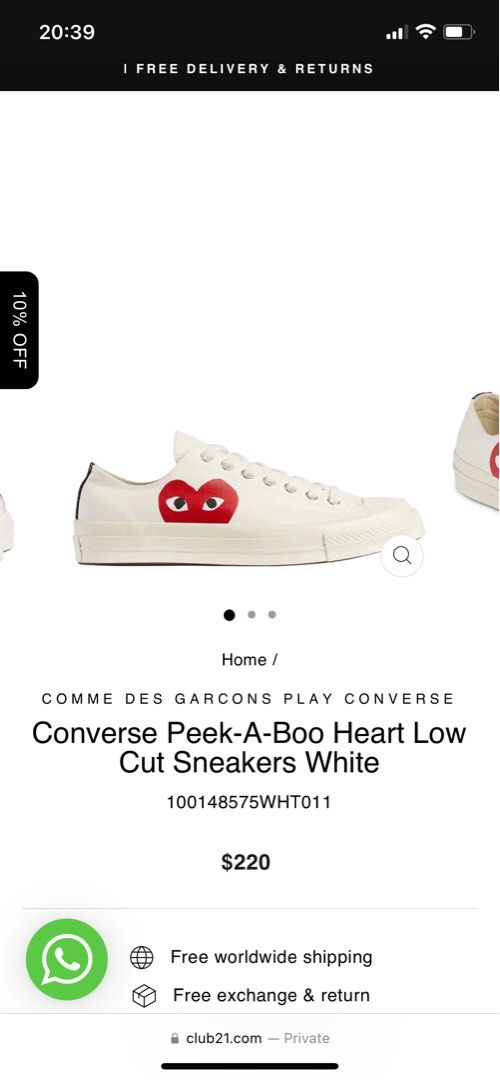 White comme de new arrivals garcon converse