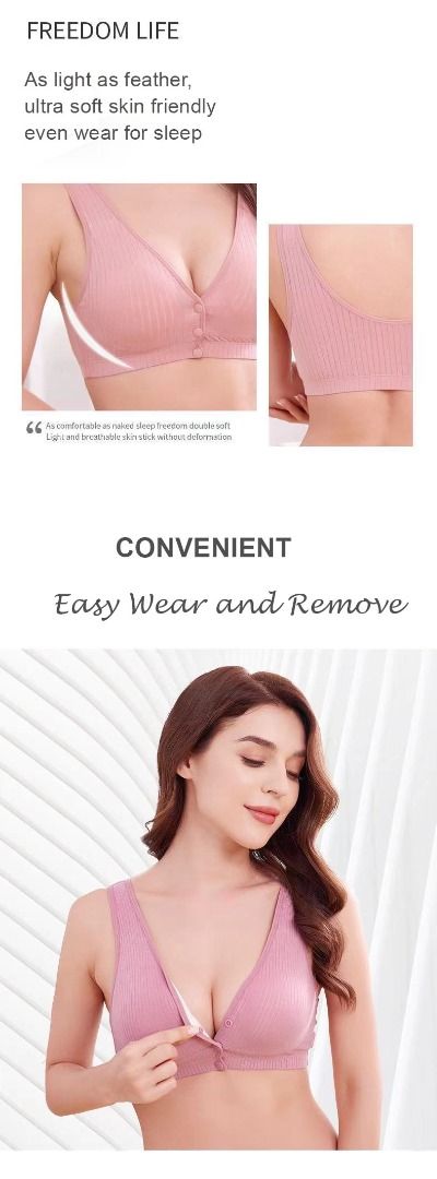 Lady Breathable Romantic Simple Wire-Free Removable Bra Set