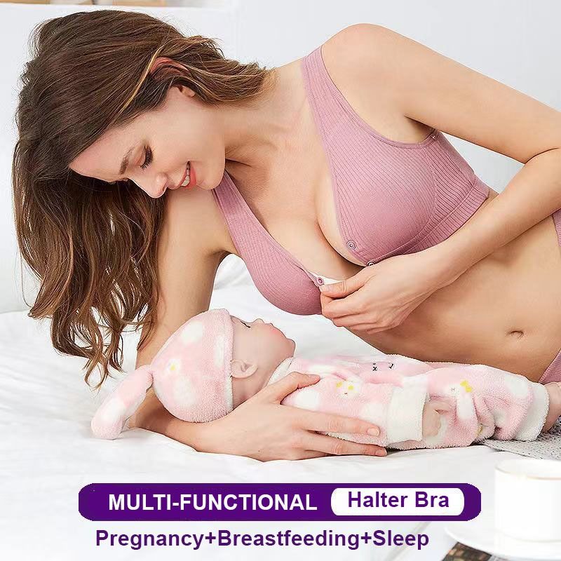 Cotton Nursing Bra Breathable Breastfeeding Bras for Women Maternity Bra  Plus Big Size Easy Feeding Bra Wire Free