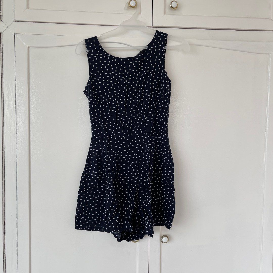 COTTON ON polka dot romper (Category: Rompers) located in Tanay. Submitted by __muted (Listing ID 1236237035, Image 1). Description: xxs on tag but fits small frame comfortably.
