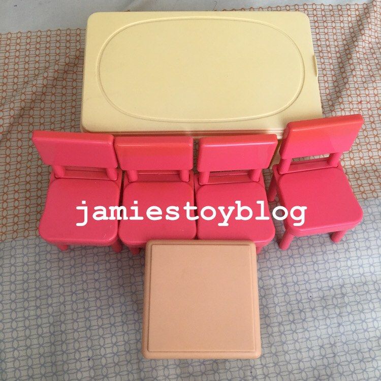 Doll chairs and tables bundle - TAKE ALL set (Category: Kids Toys) located in Quezon City. Submitted by ohitsninja (Listing ID 1236153629, Image 2). Description: Doll chairs and tables bundle - TAKE ALL set 4 chairs and 1 big table - Takara brand 1 small table - Barbie Fit small dolls like Licca or 1/12 dolls Yellowing on the chairs Chairs and big table can be disassembled As is Pay by Gcash Delivery shouldered by buyer I DO NOT USE COD or SCO. R