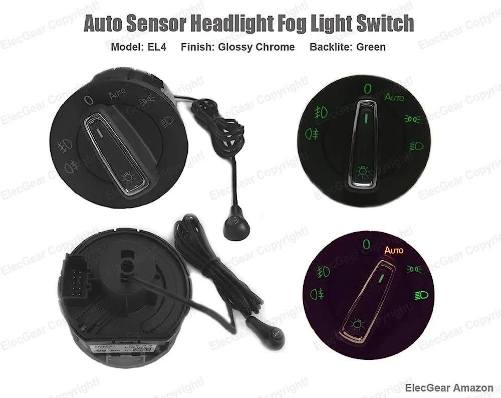 EL4 Auto Headlight Fog Light Switch, Light Sensor with Bluetooth App Automatic  Control Coming Leaving Home