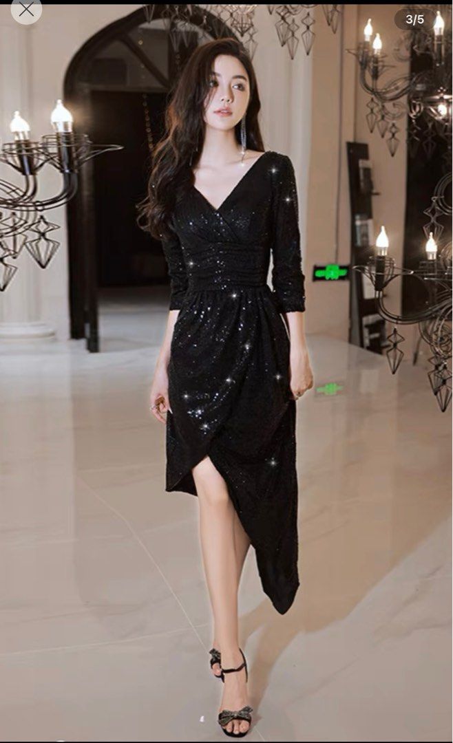 Black Sequin Taffeta