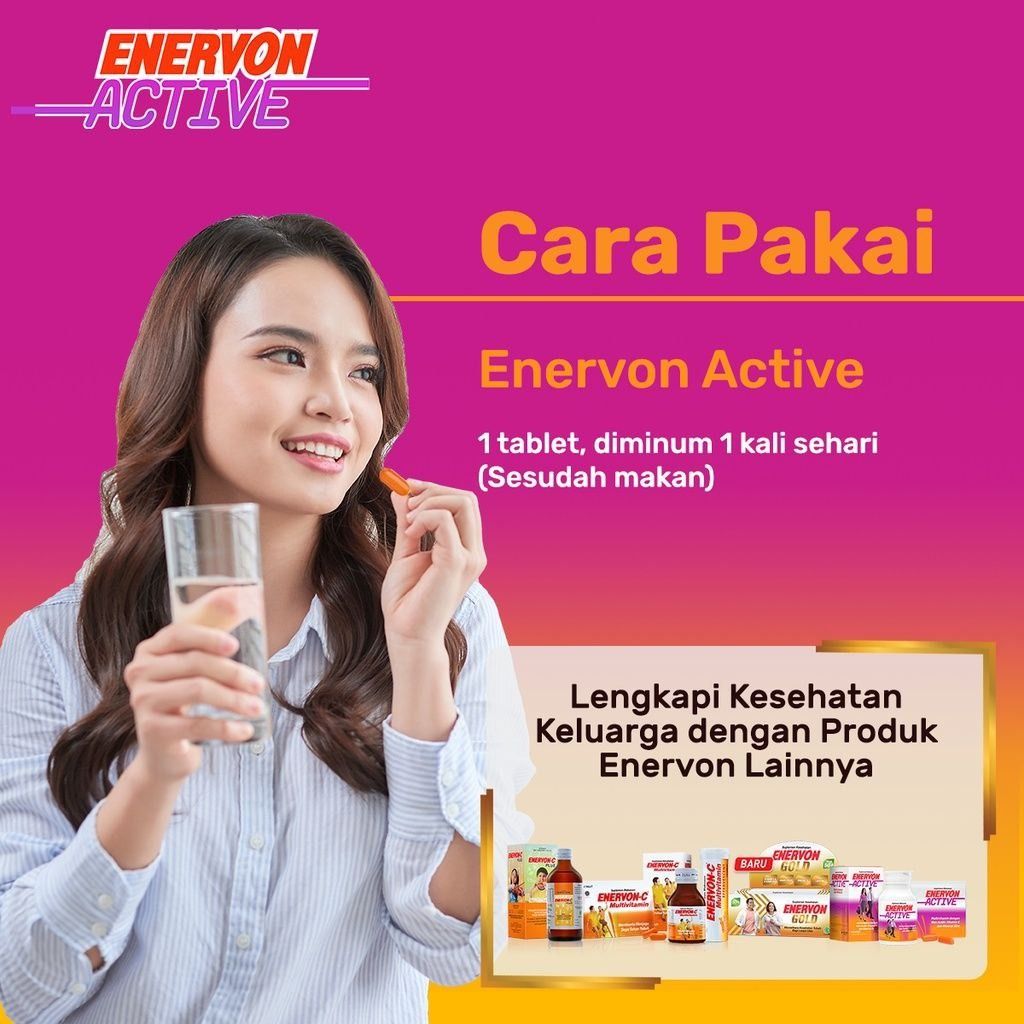 Enervon Active Vitamin C dan B Complex Isi 30 Tablet (1 Botol x 30 Tab