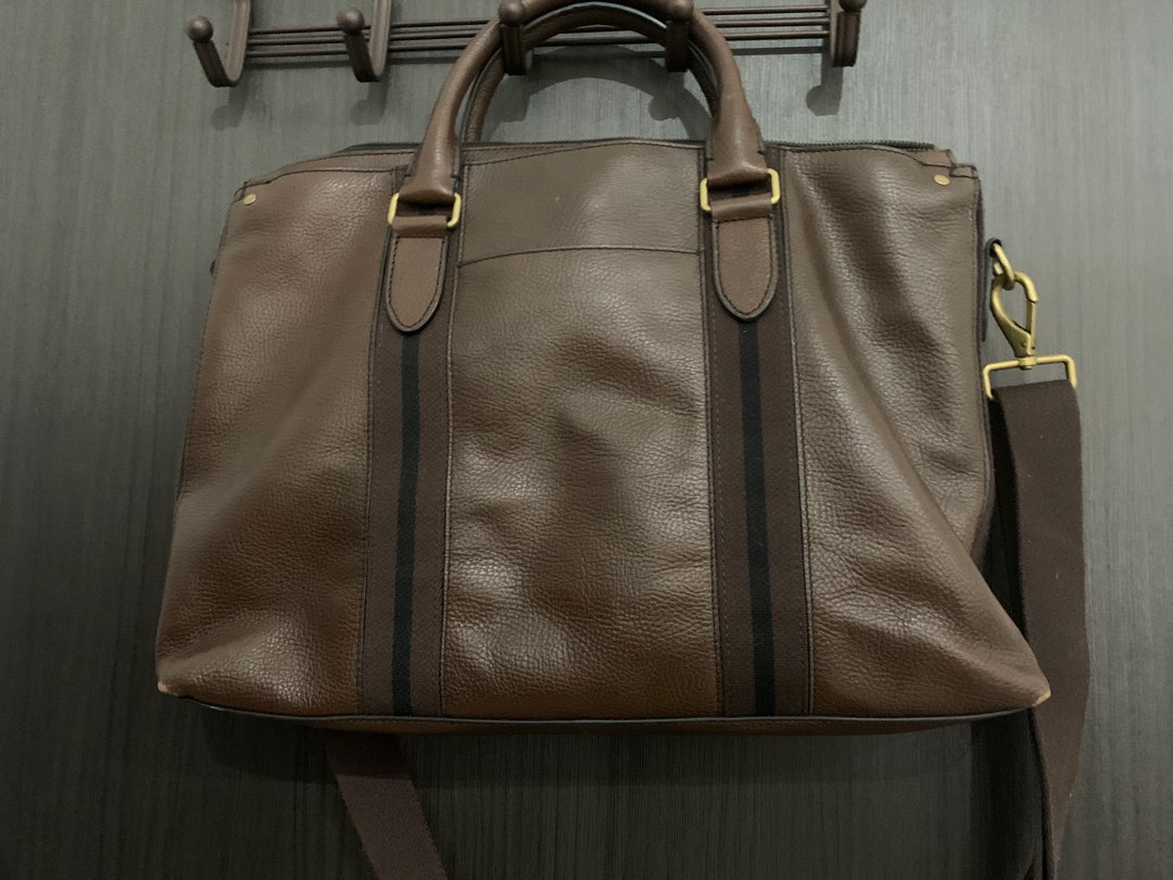 Fossil leather laptop bag men's deals