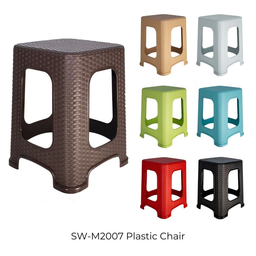 [Free Delivery] High Quality Plastic Chair Rattan Pattern Modern Design