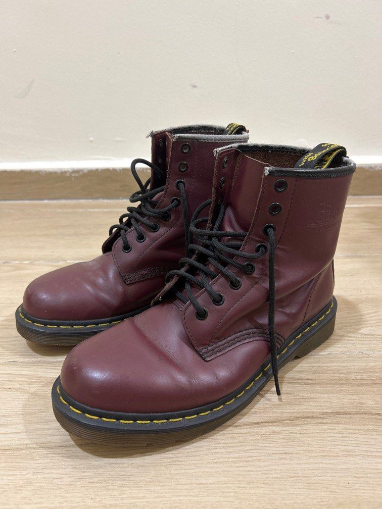 Genuine Doc Martens Burgundy Boots Men s Fashion Footwear Boots
