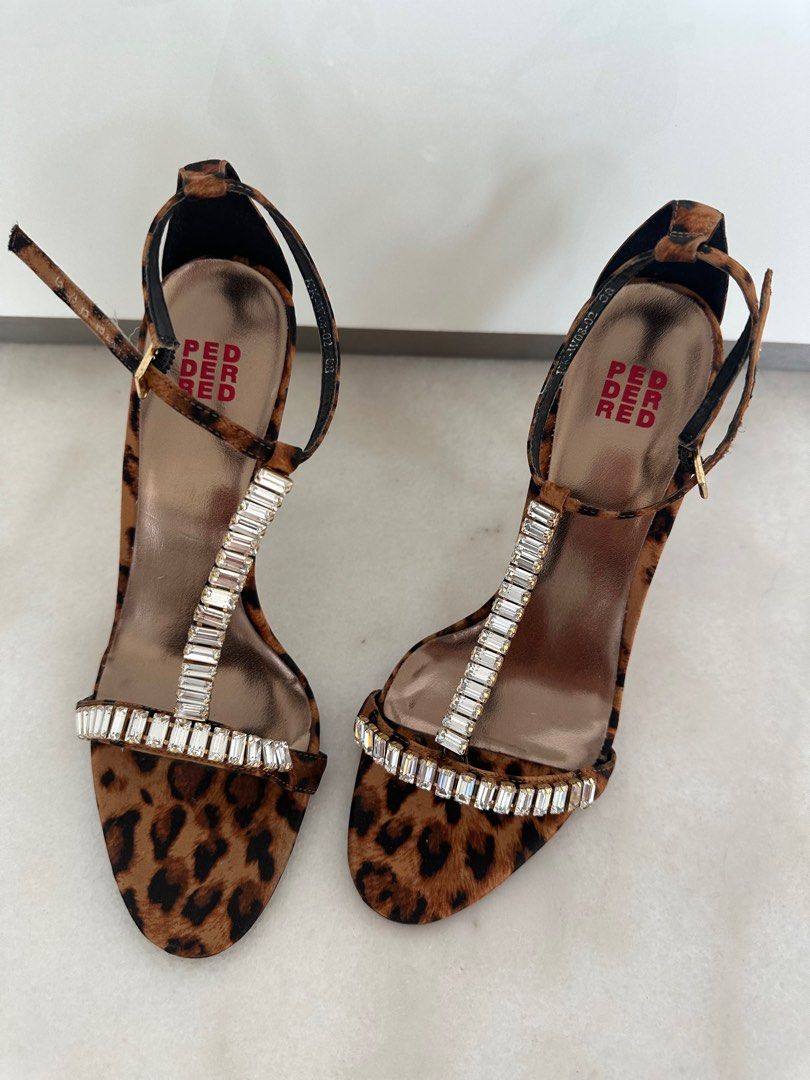 Red leopard print sandals sale