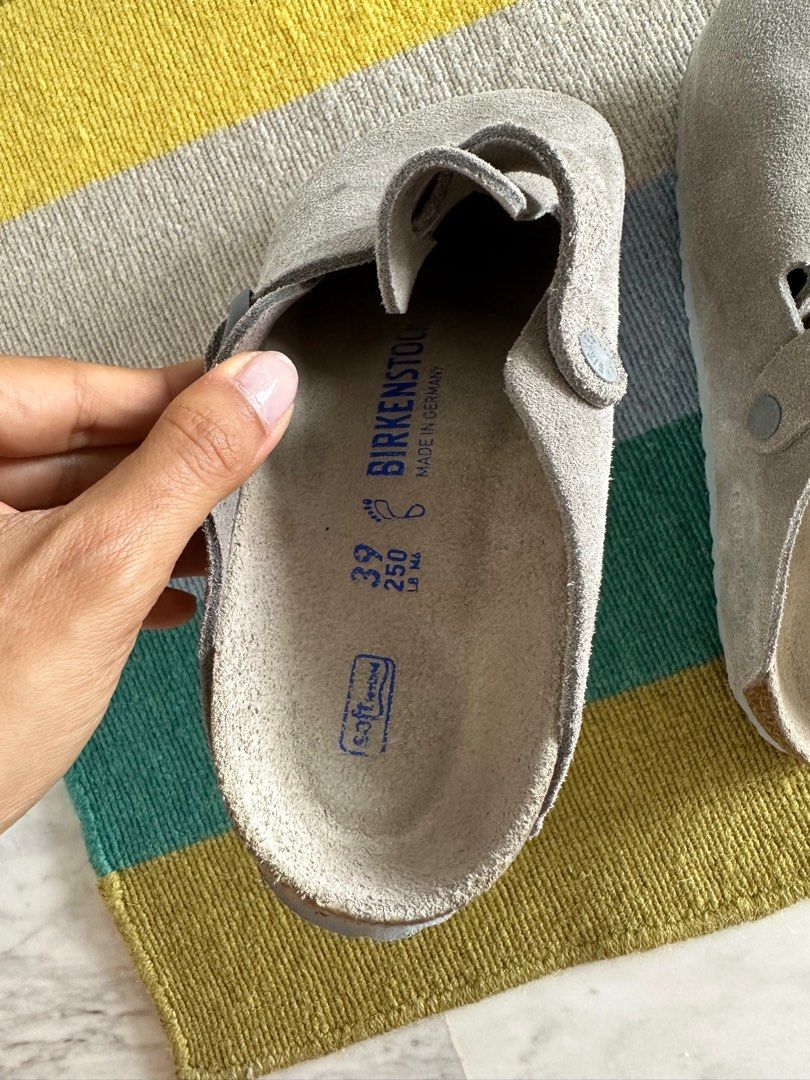 Grey Boston Birkenstock soft footbed
