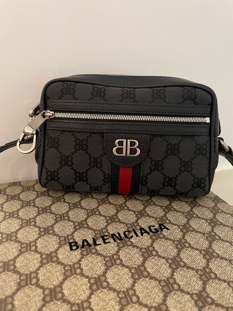 Authentic Balenciaga X Gucci The Hacker Project Monogram Jacquard Camera  Bag