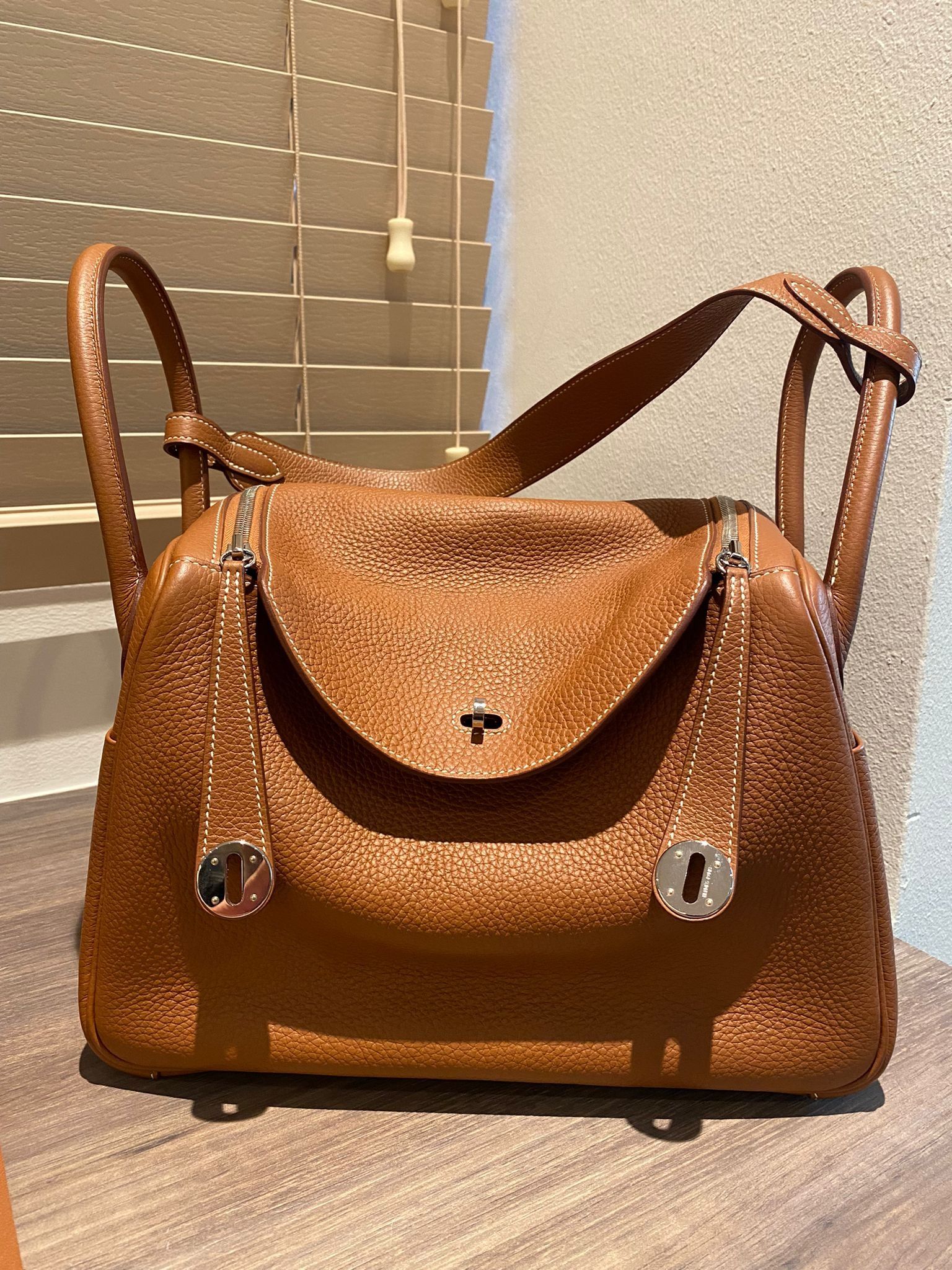 Like New* Hermes Lindy 30 Etoupe Clemence leather with SHW Stamp D Year  2019, Luxury, Bags & Wallets on Carousell