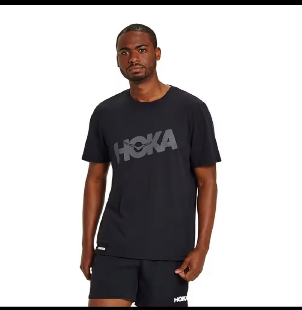 Hoka men brand tee Men s Fashion Activewear on Carousell