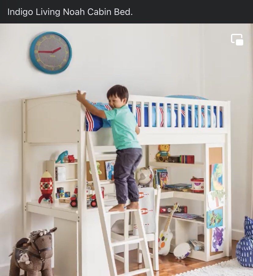 Indigo Living Noah Cabin loft / bunk kids bed and IKEA mattress, 兒童＆孕婦