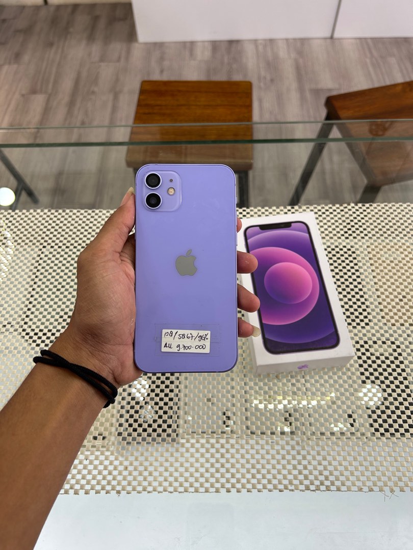 Iphone 12 128Gb Purple Fullset Mulus Bea Cukai on Carousell