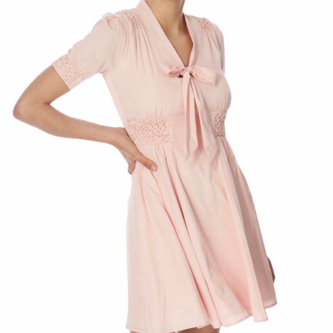 jack wills pink dress Jack Wills Pink/White Stripe OTS Dress size 4