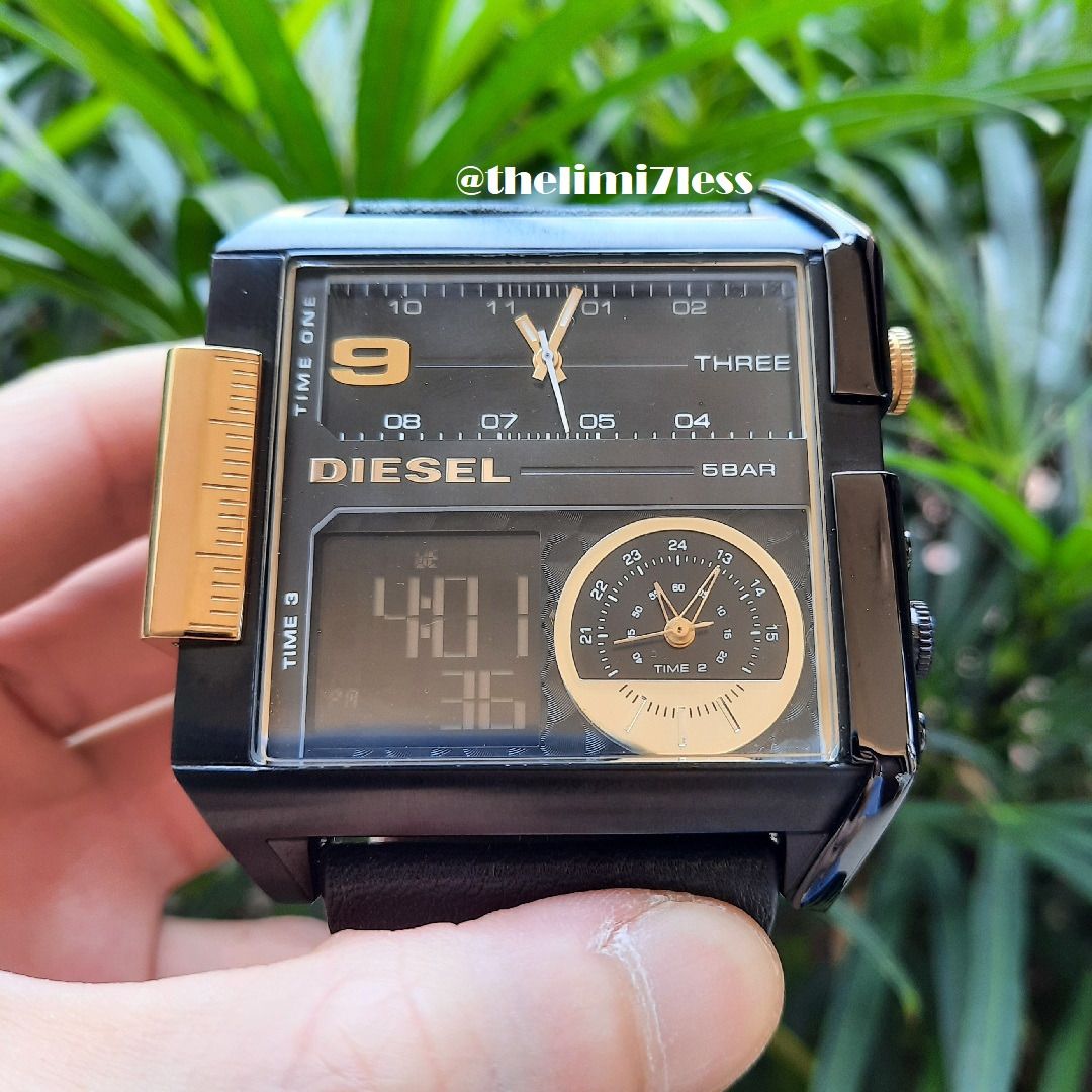 Jam tangan Diesel DZ7208 triple time zone, Fesyen Pria, Jam Tangan di