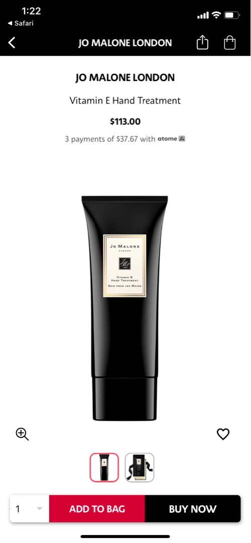 Jo Malone Vitamin E Hand Treatment Hand Cream, Beauty & Personal Care
