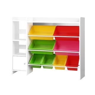 Keezi 8 Bins Kids Toy Box Storage Rack Drawe Cabinet
