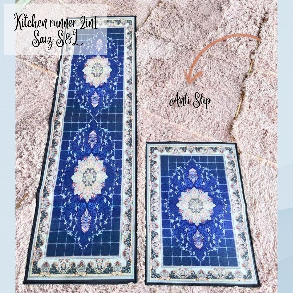 Kitchen Runner 2in1 Saiz L & Saiz S Anti Slip, Furniture & Home Living