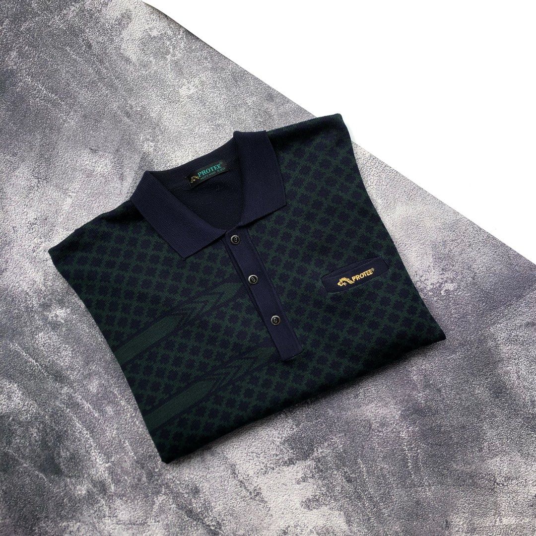 Louis Vuitton Half Damier Pocket Polo Shirt, Fesyen Pria, Pakaian , Atasan  di Carousell