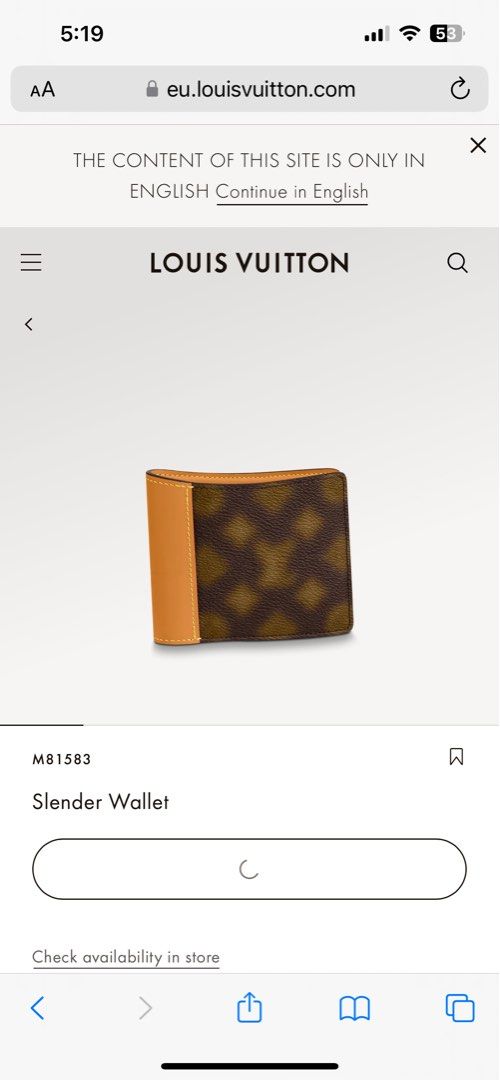 Louis Vuitton Slender Wallet Blurry Monogram Brown for Men