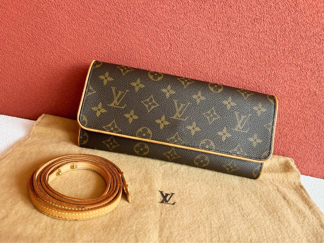 Authenticated Used Louis Vuitton Shoulder Bag Pochette Twin Brown