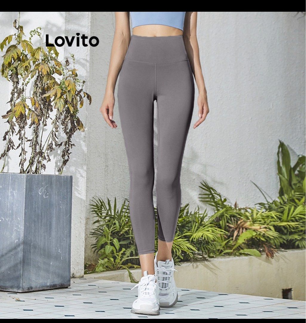 Shein Wide Leg Grey Yoga Pants, Women's Fashion, Bottoms, Jeans & Leggings  on Carousell
