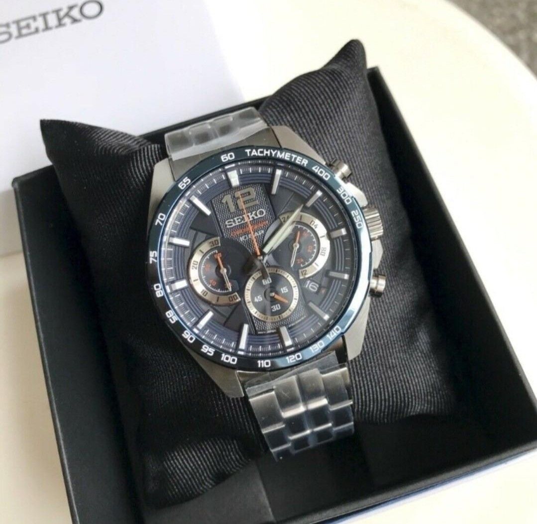 Lowest Price Seiko SSB345 Men s Chronograph Tachymeter Blue Dial