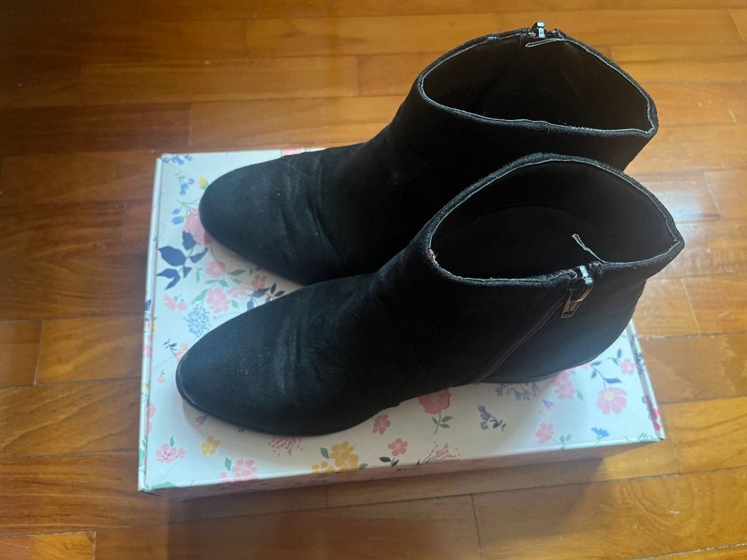 Marks and spencer black suede boots outlet