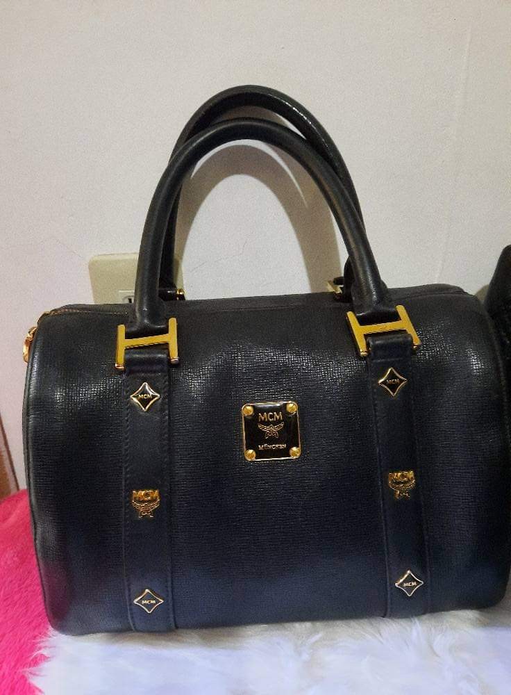 MCM Boston Doctors Bag Black, Luxury, Bags & Wallets on Carousell