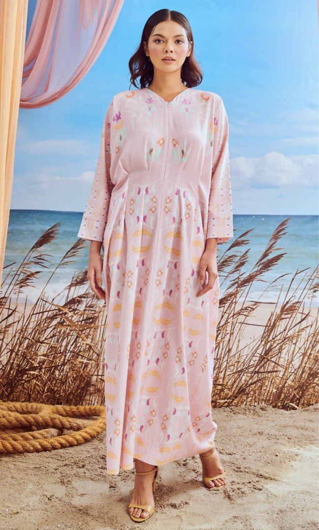 MIMPIKITA amara soft pink long dress, Women's Fashion, Muslimah