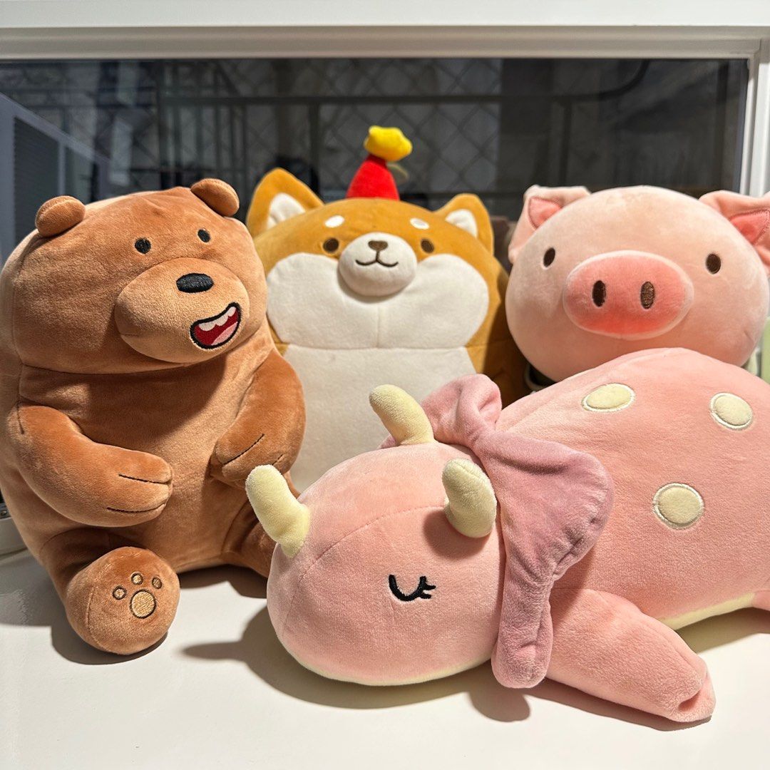 miniso stuff toys plushie set we bare bears grizzly on Carousell