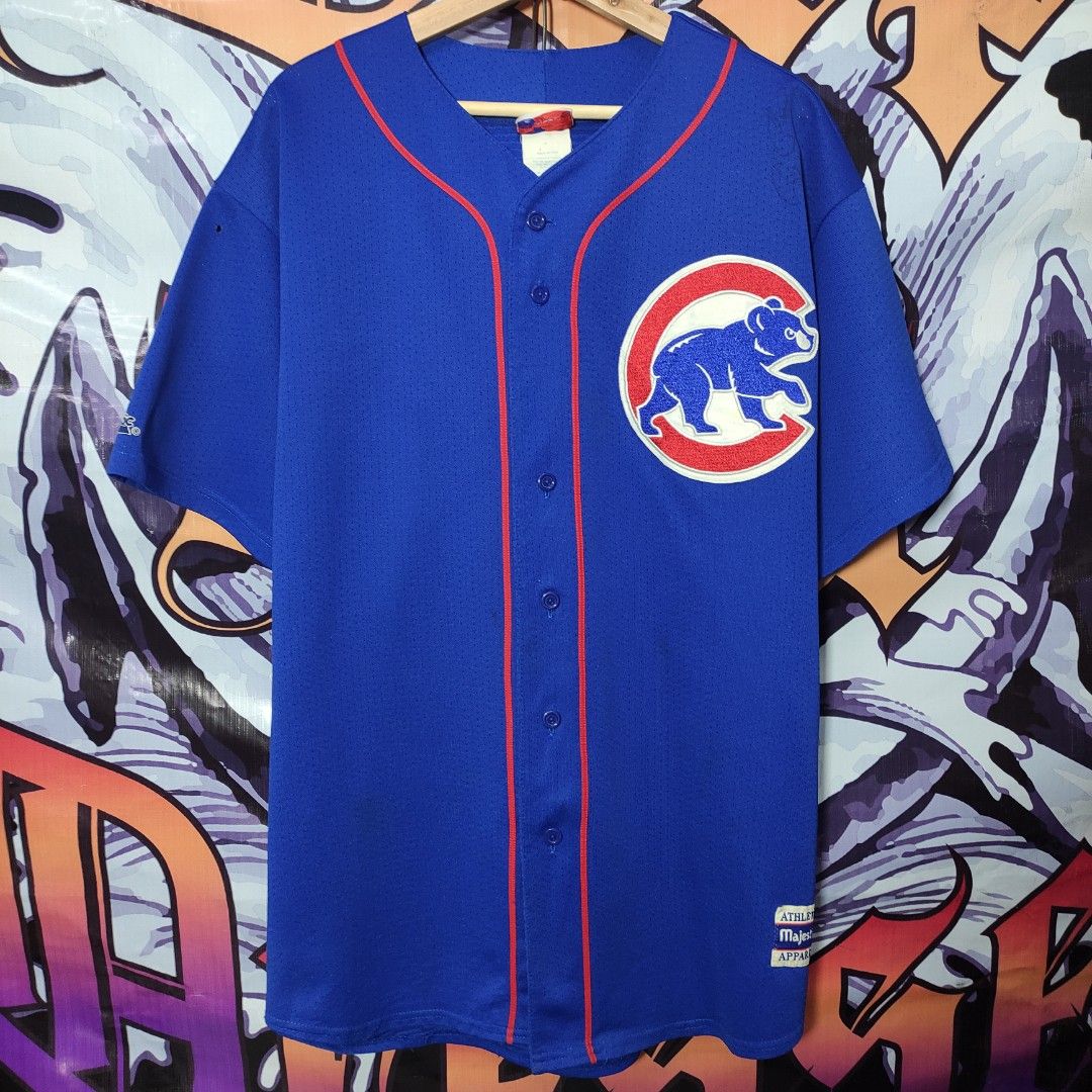 Chicago Cubs Pin Stripe Majestic Jersey Tshirt Side 3xlt MBL 海外