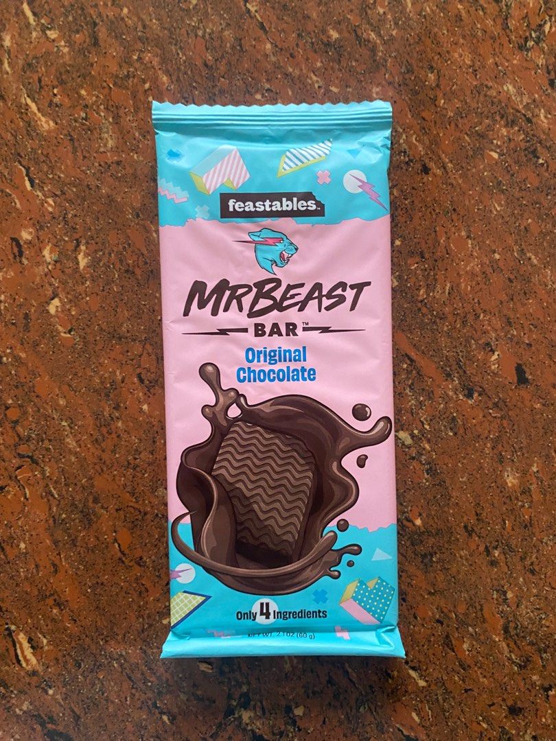 Mr Beast Feastables Chocolate Bar, Health & Nutrition, Health ...