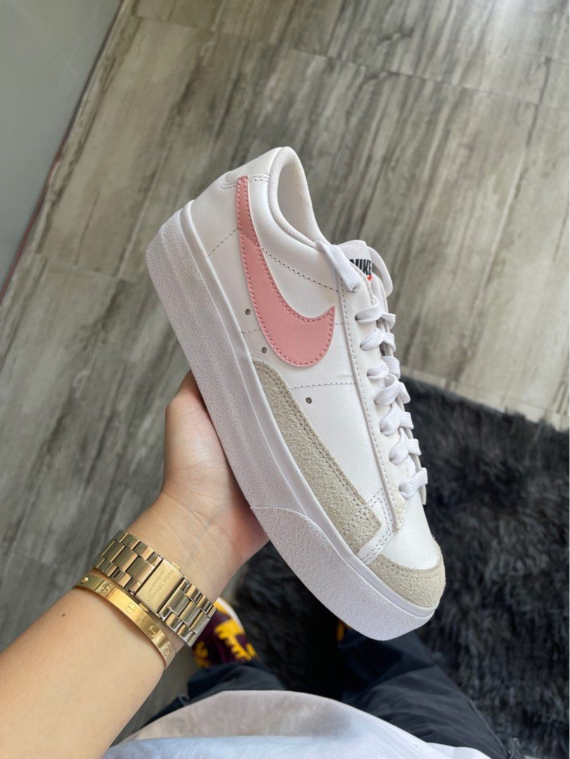 Nike Blazer Low Platform White Pink Glaze 7.5 womens