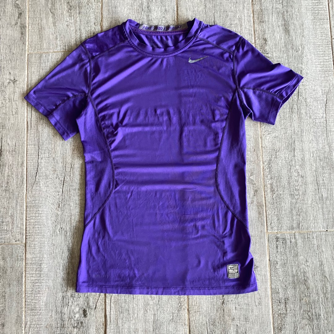 Nike Pro Combat Drifit tshirt Violet basic swoosh logo on Carousell