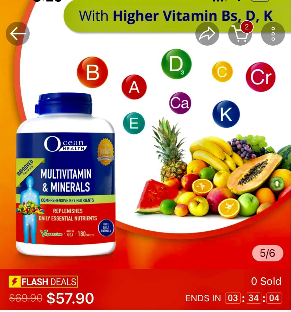 BUY 1 GET 1 OCEAN HEALTH MULTIVITAMINS MINERALS, Health & Nutrition