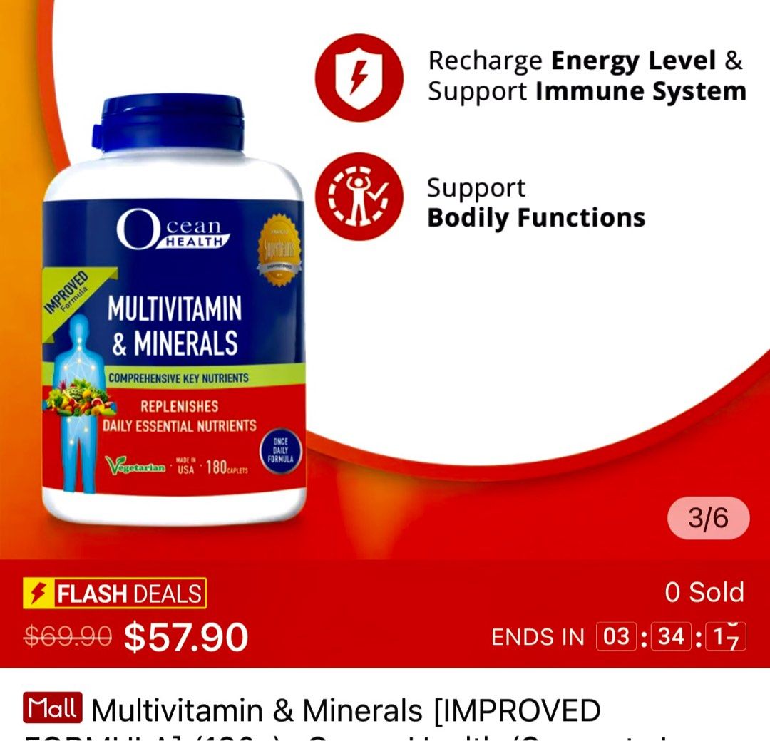 BUY 1 GET 1 OCEAN HEALTH MULTIVITAMINS MINERALS, Health & Nutrition