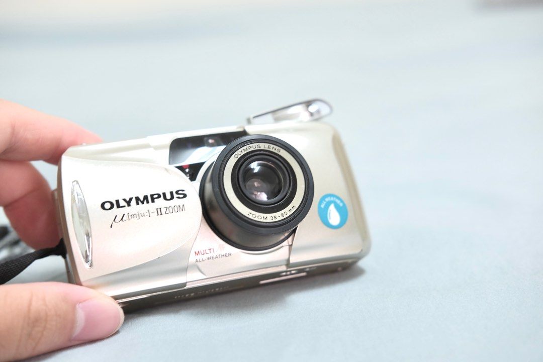 OLYMPUS MJU II ZOOM 80 底片相機喵兔變焦香檳金傻瓜相機附原廠遙控器