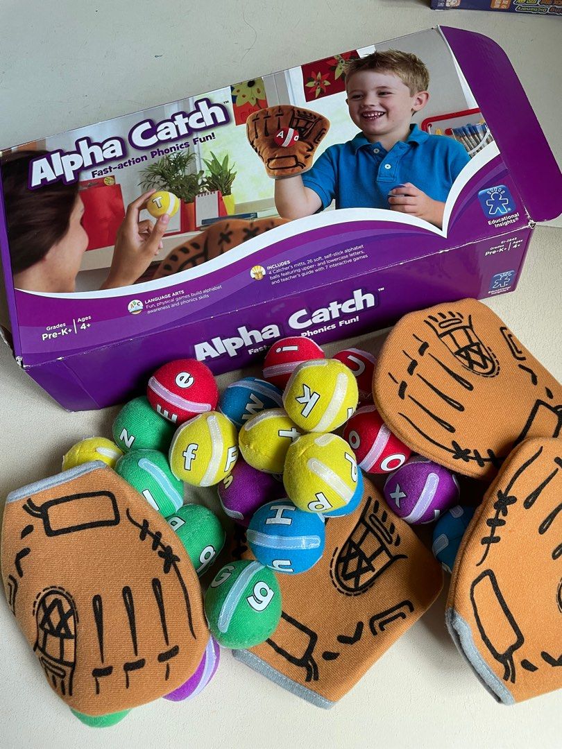 Phonics 益智玩具英文字母棒球手套Alpha Catch, 興趣及遊戲, 玩具