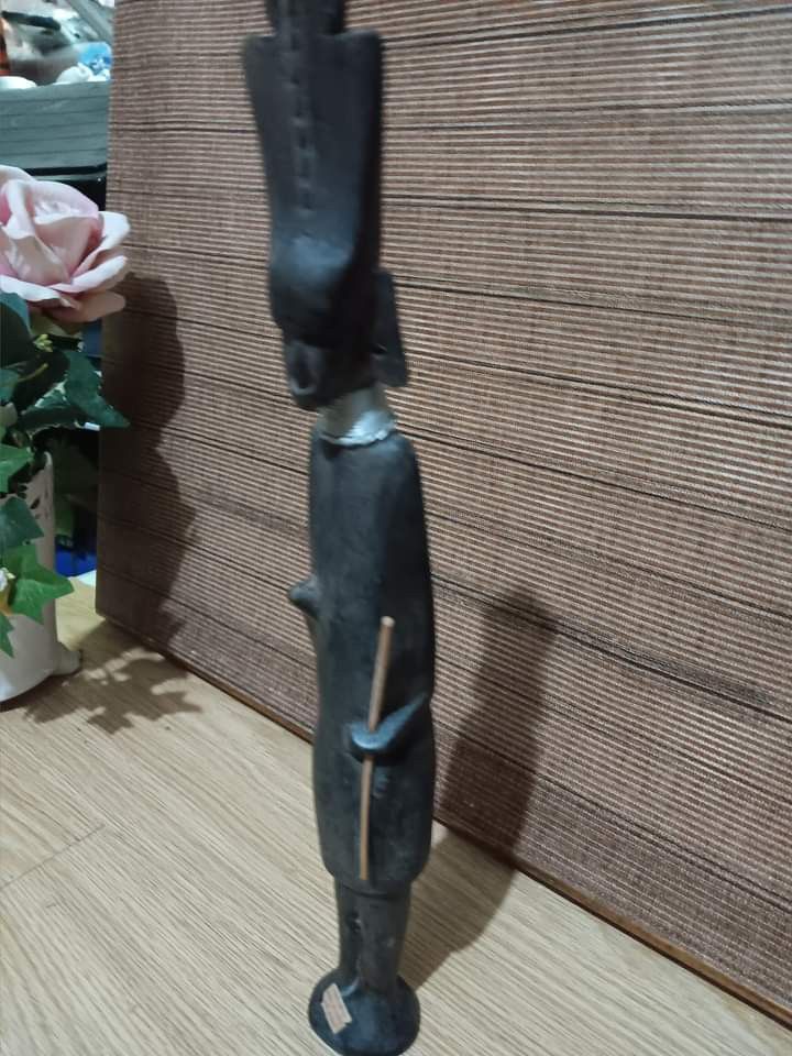 Php500. Hand Carved African Tribel Statue. 14" Height. (Category: Figurines & Statues) located in Mandaluyong City. Submitted by Storage_Warrior (Listing ID 1236113414, Image 2). Description: Php500. Hand Carved African Tribel Statue. 14" Height..