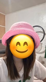 Pink Handmade Crochet Bucket Hat