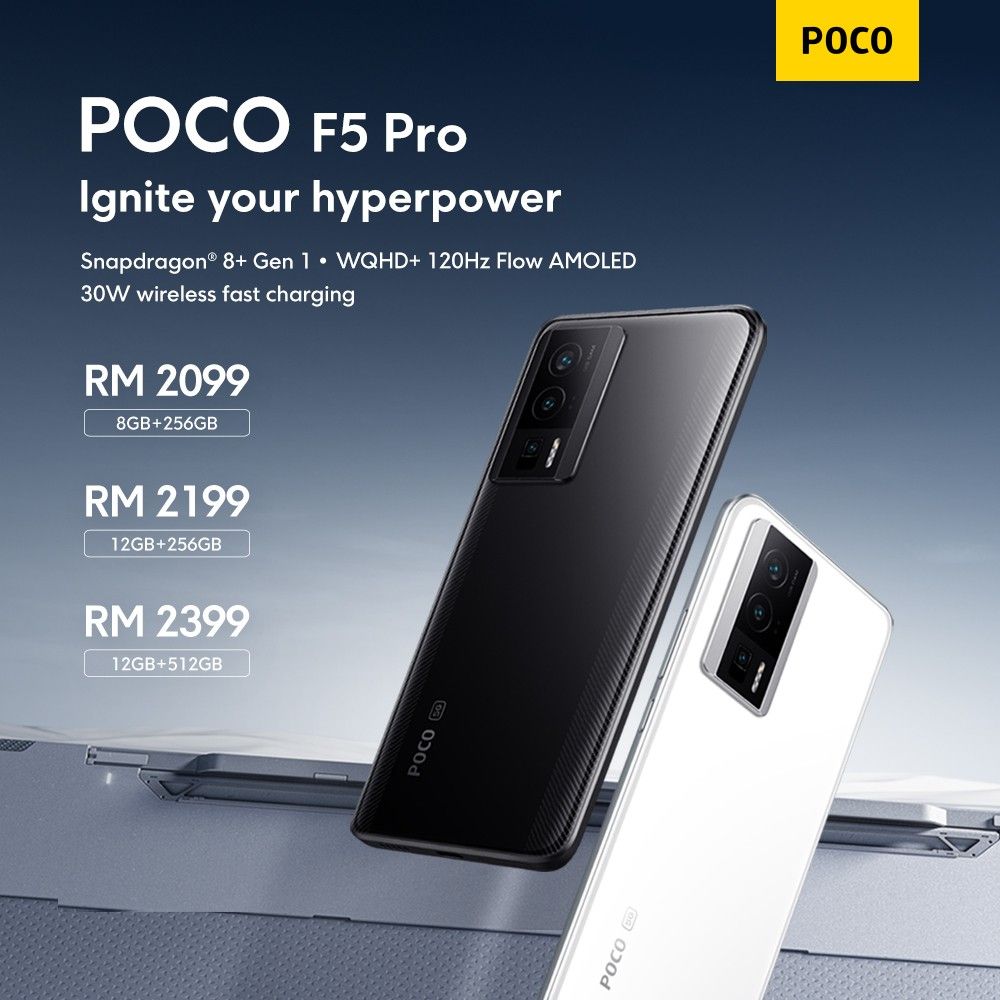 Ready stock - POCO F5 PRO 5G (8GB+256GB/12GB+256GB/12GB+512GB) [1 Year  Xiaomi Malaysia Warranty]