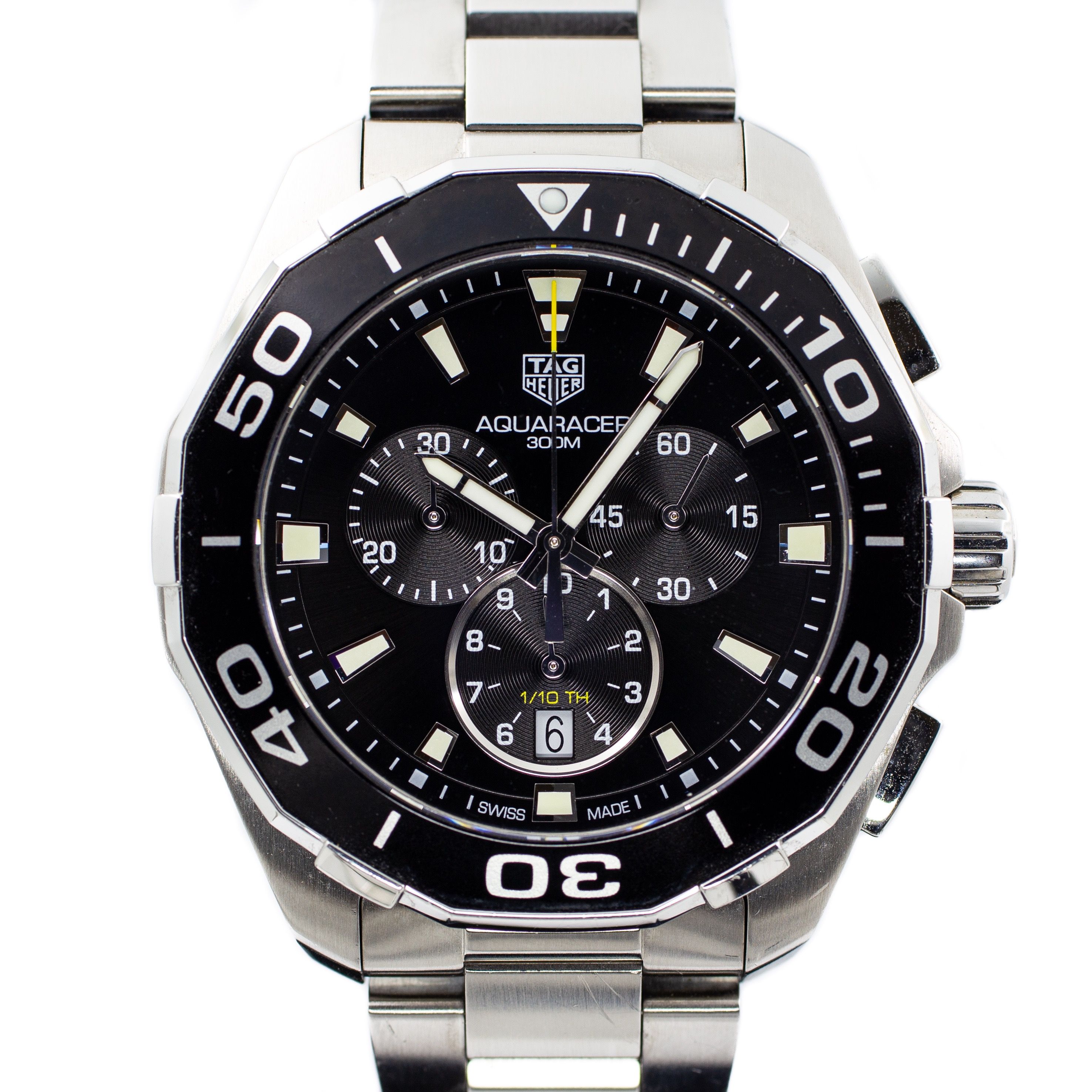 Preowned Tag Heuer Aquaracer Chronograph Quartz 43mm Ref CAY111A.BA0927