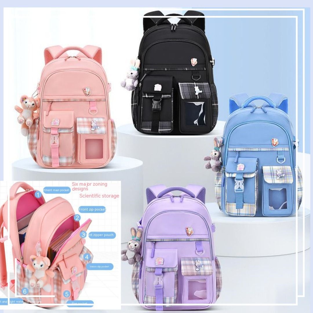 primary school bag girls backpacks cartoon light shoulder bags kids backpack  leisure Aged 8-14 New