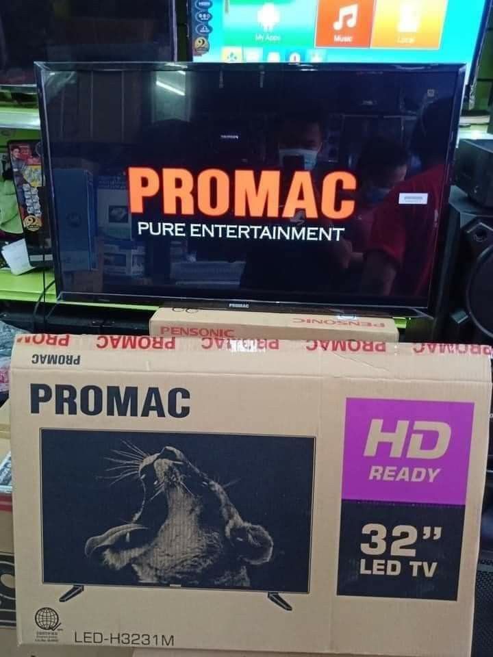 PROMAC BASIC & SMART TV WITH DIGITAL TUNER (Category: TV) located in Quezon City. Submitted by st_jericho (Listing ID 1236103046, Image 1). Description: PROMAC BASIC & SMART TV ✅LEGIT ✅BRANDNEW ITEMS ✅FREE WALLBRACKET ✅FREE REMOTE ✅DIGITAL TV BUILTIN TUNER PROMAC 32" BASIC..... 6,000 PROMAC 32" SMART......7,000 PROMAC 32" SMART .... 7,500 PROMAC 39" SMART .....12,000 PROMAC 43" SMART .....13,000 PROMAC 50" SMART......17,900 ANDROID HDR (Hey Googl